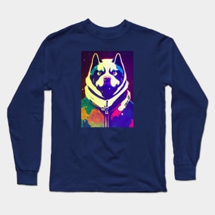 Astronaut malamute portrait Long Sleeve T-Shirt